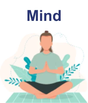 Cartoon of person meditating